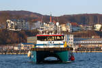 MCS SIROCCO im Sassnitzer Hafen. Die St.-Johannis-Kirche ist im Hintergrund zu erkennen.
 - 08.02.2023

