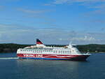 AMORELLA, Viking Line, einlaufend Mariehamn am 09.08.21, gesehen von Bord der V. Grace