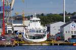 Die MS Bergensfjord im Trockendock einer Werft in Stavanger am 08.09.16  