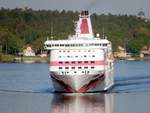 Die 212m lange Fähre BALTIC PRINCESS am 21.05.18 ausgehend Stockholm 