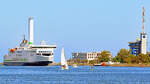 Scandlines-Hybrid Ferry BERLIN am 05.06.2022 im Hafen von Rostock