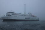 Dichter Nebel herrschte am Morgen des 09.12.2023 in Warnemünde als die Copenhagen ihr Ziel Rostock-Seehafen fast erreicht hatte.