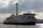 Das 169m lange Fährschiff COPENHAGEN am 06.03.24 in Rostock