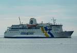 Die Eckerö von Eckerö Linjen erreicht den Hafen von Eckerö am 02.08.2019 - wir haben die Abfahrt direkt nach ihrer Ankunft genommen.