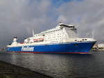 EUROPALINK , Ro-Ro/Passagier Schiff , IMO 9319454 , Baujahr 2007 , 218.8 x 30.5 m , bei der Ausfahrt Travenmünde , 24.10.2020