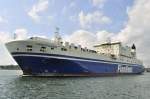 Finnlines Fhre  FINNTRADER  nach Malm beim auslaufen in Travemnde, Aufgenommen am 28.07.2012