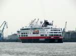 Heckansicht der Fram ((IMO 9370018 , 114 x 20,2) am 05.05.2014 im Hafen HH auf der Norderelbe zu Berg