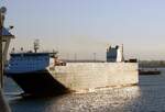 Die 218m lange RoRo Fähre Finnsky am 08.11.23 in Rostock