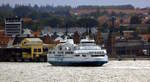 Das 110m lange Fährschiff HAMLET am 29.09.23 vor Helsingör