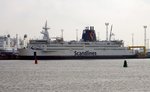 Scandlies Fährschiff Kronprins Frederik an seinem Anleger in Rostock am 19.03.16