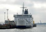 Scandlies Fährschiff Kronprins Frederik an seinem Anleger in Rostock am 19.03.16