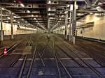 gerade geräumtes, leeres Eisenbahndeck des FS  Mecklenburg-Vorpommern  im Rostocker-Überseehafen am 04.11.08; bereit für die nächste Bauchladung, unteranderem die Euro 4000 von Vossloh