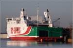 Die ehemalige METTE MOLS (IMO 9112777) ist schon weitestgehend die TANGER EXPRESS geworden. Hier liegt das Fhrschiff am 30.09.2011 bei BREDO in Bremerhaven. Die TANGER EXPRESS ist 136,4 m lang, 24 m breit, hat eine GT von 14.379 und eine DWT von 4.030 t. Heimathafen ist Limassol (Zypern). Die Ausfahrt des fertig umgebauten Schiffes zum neuen Einsatzgebiet, der Strae von Gibraltar, habe ich leider verpasst.
