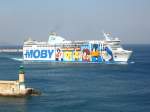 Moby Wonder beim verlassen des Hafens von Bastia 30.8.07