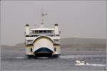 Klappe auf! Die MALITA (IMO 9176321) luft in den Hafen von Mgarr auf Gozo ein. 30.03.2009