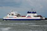 Nord Pas-De-Calais, ein Fährschiff von MY Ferry Link, Heimathafen Dunkerque, hier im Hafen von Calais am 23.05.2013.
