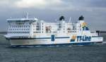 TT LINE Fährschiff  Nils Holgersson  ausgehend Rostock am 21.02.15 in Fahrtrichtung Trelleborg.