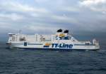 TT LINE Fährschiff  Nils Holgersson  ausgehend Rostock am 21.02.15 in Fahrtrichtung Trelleborg.