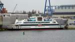 Das Nordseefährschiff Norderaue auf der Bauwerft Neptun in Rostock am 10.11.17