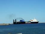 DFDS Fhre legt im Hafen Sanitz-Mukran Richtung Kleipeda (Litauen) ab. Foto entstand im Juni 2008 Es ist das Fhrschiff Vilnius