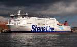 Ein Portrait der neuen STENA GERMANICA (die rmische III wird demnchst wieder entfernt) am Kieler Schwedenkai, fotografiert am 1. September 2010.

