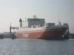 Die Finnlines Fhre  Finneuropa  (Heimathafen Lbeck)an ihrer Anlegestelle am Skandinavienkai Travemnde. Aufnahme vom September 2006.