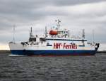 HH-Ferries auf dem Weg von Gedser nach Rostock-Überseehafen beim einlaufen in Warnemünde.08.08.2013