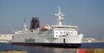 Fährschiff  Prins Joachim  der Reederei SCANDLINES am 04.10.14 in Rostock Fährhafen.