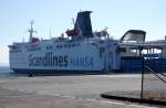 Eisenbahnfhrschiff Sassnitz der Reederei Scandlines am 21.03.2012 im Fhrhafen Sassnitz.