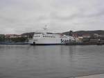 Das Fhrschiff Sassnitz der Reederei Scandlines am Anleger im Stadthafen Sassnitz am 9 Oktober 2007
