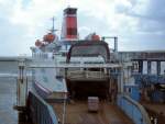 Fährschiff  Sassnitz  der Stena Line am 02.04.15 am Anleger im Fährhafen Sassnitz