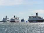 Silja Europa, Amorella, Silja Festival, Isabella vor Mariehamn, Aland-Inseln im Juli 2007.