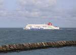 Rotterdam Maasvlakte 5.10.2023: Die STENA HOLLANDICA verläßt hier die Hafenausfahrt Rotterdam und ist in der Waal Mündung um 14.47 Uhr Richtung Nordsee unterwegs.