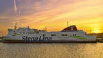 STENA LIVIA (Stena Line, IMO 9420423) am 29.02.2024 beim Skandinavienkai in Lübeck-Travemünde