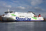 Fahrzeug- und Personenfähre STENA GERMANICA; Eigner/Betreiber: Stena Line; Aufnahmeort: Hafen Kiel, Ostsee, Deutschland; Datum: 01.08.2025; Info: (IMO 9145176) (Das Schiff wurde 2001 als Stena