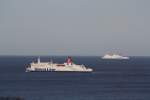 Fhren vor Sassnitz - die  Trelleborg  der Stena-Line und eine Fhre der TT-Line - 15.03.2014