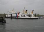  Uthlande IV  im Hafen von Wyk auf Fhr. Das Fhrschiff wurde durch den Neubau  Uthlande V  ersetzt und steht zum Verkauf.
