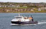 Die 50m lange Fähre VARAGEN (IMO:8818154) am 02.06.25 in Kirkwall.