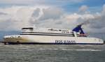 Dieppe Seaways, ein F�hrschiff von DFDS Seaways, Heimathafen Le Havre, hier im Hafen von Calais am 23.05.2013.