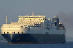 Die Atlantic Star IMO-Nummer:9670573 Flagge:Großbritannien Länge:296.0m Breite:38.0m Baujahr:2015 Bauwerft:Hudong-Zhonghua Shipbuilding,Shanghai China auslaufend aus Hamburg bei Lühe