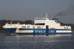 RoRo Frachtschiff EUROCARGO BARI (IMO 9471082); Eigner/Betreiber: Grimaldi; Datum: 09.03.2026; Aufnahmeort: Elbe/Hafen Hamburg, Deutschland.