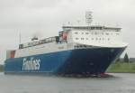 Beobachtet am 21.07.2011 auf dem Nord-Ostsee-Kanal bei Sehestedt von der  Finnlines Group das RoRo Schiff ,,FINNSEA’’ Heimathafen Helsinki, IMO Nr.:946889.