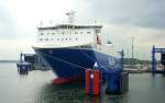 MS FINNSUN, das neueste Schiff der FINNLINES-Reederei liegt am Anleger 6 des Lbeck-Travemnder Skandinavienkai. Fahrziel: Kotka in Finnland.
Aufgenommen: 15.5.2012