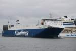 Das Frachtschiff Finnmill machte sich am 31.05.2014 auf dem Weg von Rostock-berseehafen nach Helsinki.