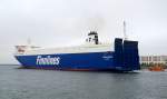 Finnlines Fähre  Finnbreeze  auslaufend Rostock am 18.10.14.