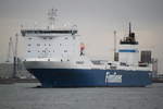 Die Finnlines Fähre Finnkraft auf ihrem Seeweg von Rostock-Überseehafen nach Helsinki beim Auslaufen in Warnemünde.07.09.2019