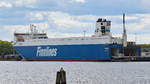 FINNSKY (IMO 9468906, Baujahr 2012, 189 x 26 m) am 14.05.2020 am Skandinavienkai in Lübeck-Travemünde