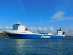 FINNKRAFT; Finnlines, auslaufend Rostock-Warnemünde mit Ziel Helsinki am 24.04.2021.