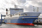 FINNPARTNER (IMO 9010163, Finnlines) am 15.1.2023 beim Skandinavienkai in Lübeck-Travemünde