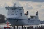 Stena Forerunner  von Transfennica, ein RORO-Fhrschiff auslaufend von Lbeck hier in Travemnde. Beobachtet am 27.04.2013. Heimathafen Gteborg.